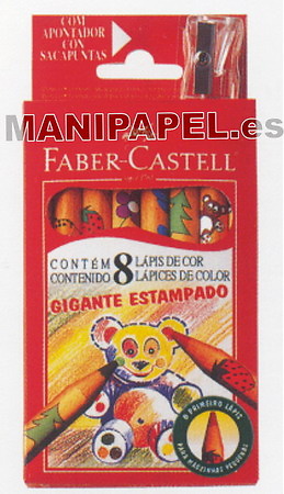 LÁPICES DE COLOR GIGANTE ESTAMPADO (8 unidades)