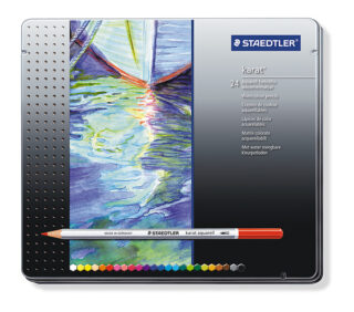 LÁPICES DE COLORES ACUARELABLES KARAT AQUARELL ESTUCHE METAL (24 unidades)