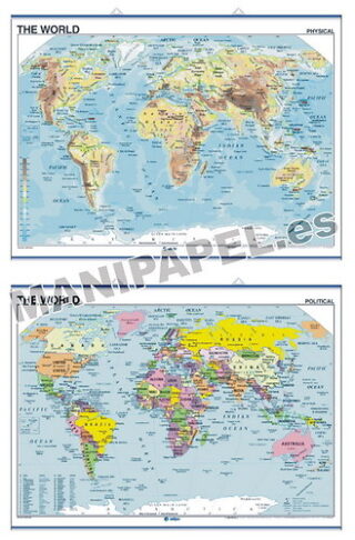 MAPAS MURALES EN INGLÉS FÍSICO / POLÍTICO