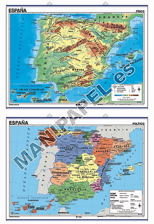 MAPAS MURALES ESPAÑA Y AUTONÓMICOS