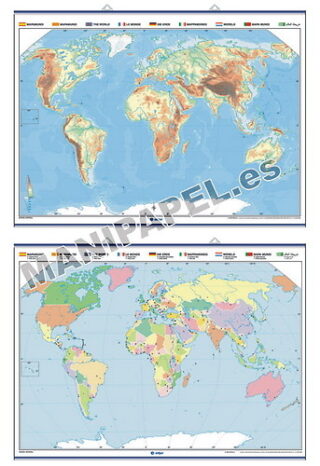 MAPAS MURALES MUDOS FÍSICO / POLÍTICO