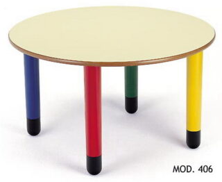 MESA CIRCULAR GUARDERÍA MADERA - PLÁSTICO 90 cm