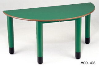 MESA SEMICIRCULAR GUARDERÍA MADERA - PLÁSTICO 110x55 cm