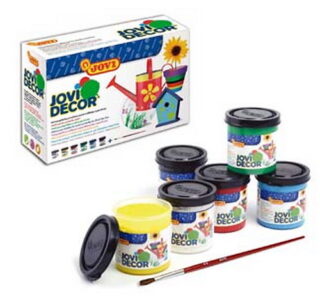 PINTURA JOVIDECOR PLÁSTICA MULTIUSO LATEX PACK DE 6 BOTES SURTIDOS DE 55 ml