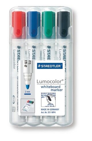 ROTULADORES LUMOCOLOR DE PIZARRA 351 PUNTA REDONDA DE 2 mm CUERPO GRUESO